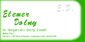 elemer dolny business card